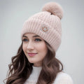Womens Beanie Hat Mens Womens Warm Winter Embroidery Hats Soft Knit Cuffed Beanie Snow Skull Cap
