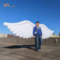 Modern Parade White Wing Advertising Inflatable Giant Angle Wing Costume 4m 210D Oxford Cloth RGB LED Light for Stage