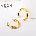 Ason 2023 Minimalist New Design Two Sizes Stainless Steel Earrings Ladies Statement Open Half Round Hoop Earrings