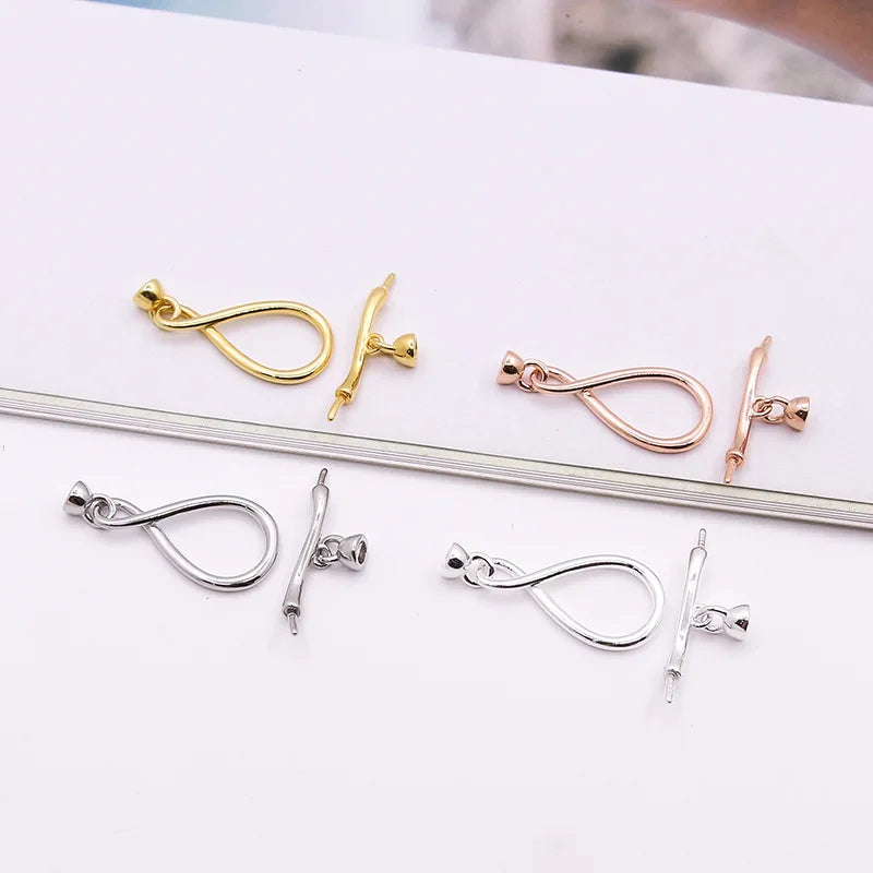 22mm New Design 925 Sterling Silver Infinity Toggle Clasp With Pin for Pearl Jewelry Making Components