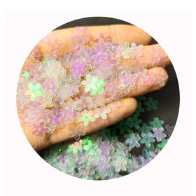 Flower Snowflakes Nail Art Sequins Glitter Holographic 3D Nail Charm Gel Polish French Manicure Decoration