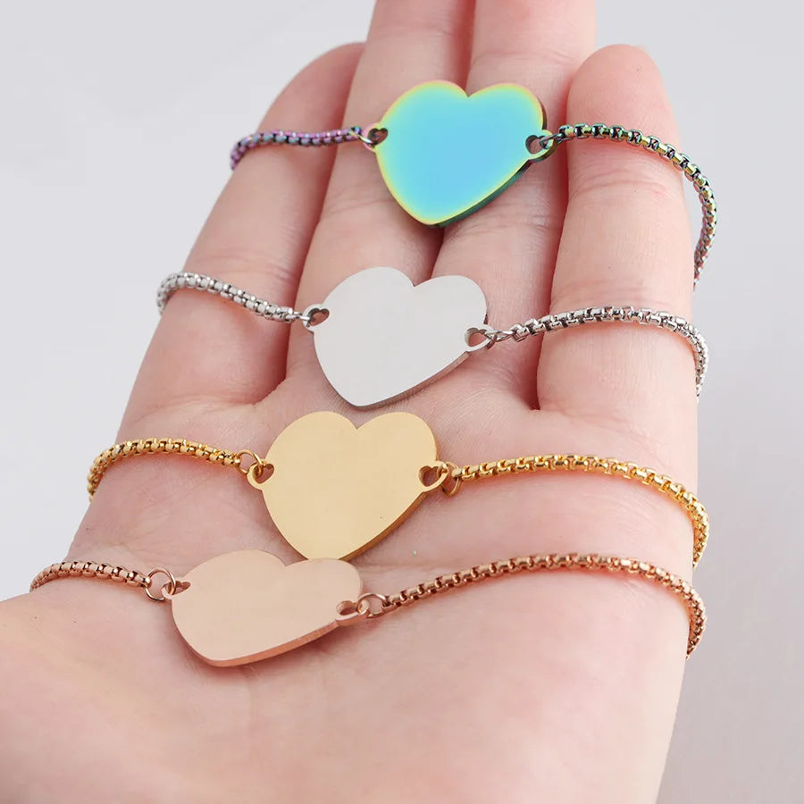 Hot Selling Jewelry Personality Adjustable Miss You Bracelet Heart Charm Lover Friendship Bracelet Gift for Women Girls