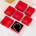 A1 Eco-Friendly Cardboard Red Bow Necklace Box Packaging Luxury Big Necklace Packaging Box Available Jewelry  Gift Box