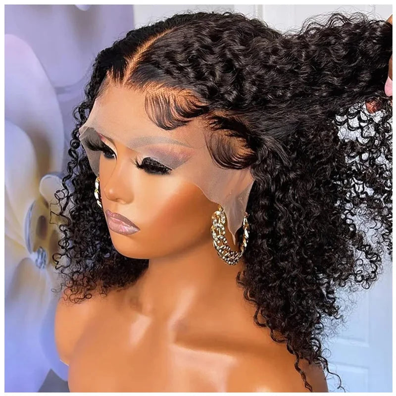 Short Curly Bob Wig Human Hair 13x4 Lace Front Wigs Human Hair Jerry Curly Bob Wig for Black Women Brazilian Natural Hairline