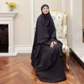 Loriya Traditional Muslim Clothing 2 Piece Abaya Set Prayer Top and Sleeveless Inner Dress Abaya Women Muslim Dress Fashion Set