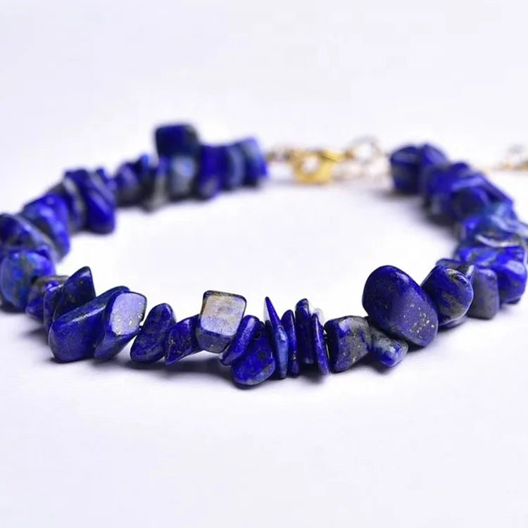 Wholesale Natural Gemstone Chips Lapis Lazuli Quartz Crystal Tumble Stone Gravel Bracelet