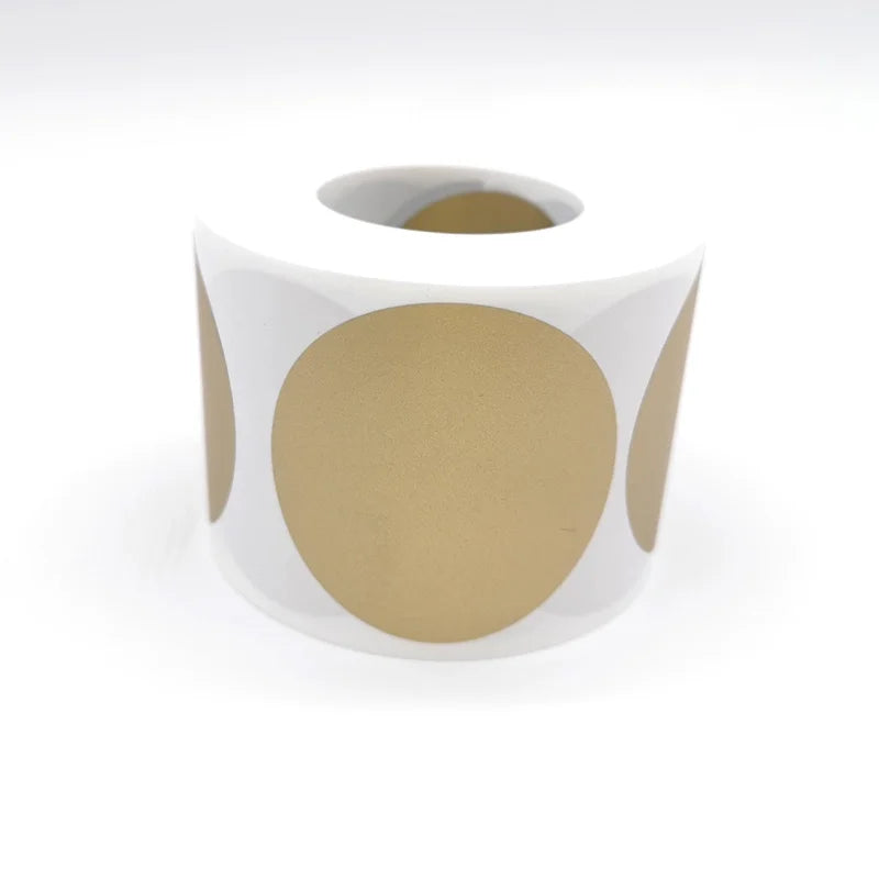 50X50mm Gold PET Peel and Stick Adhesive Sticker Round Scratch-Off Labels for Tickets & Promotional Games