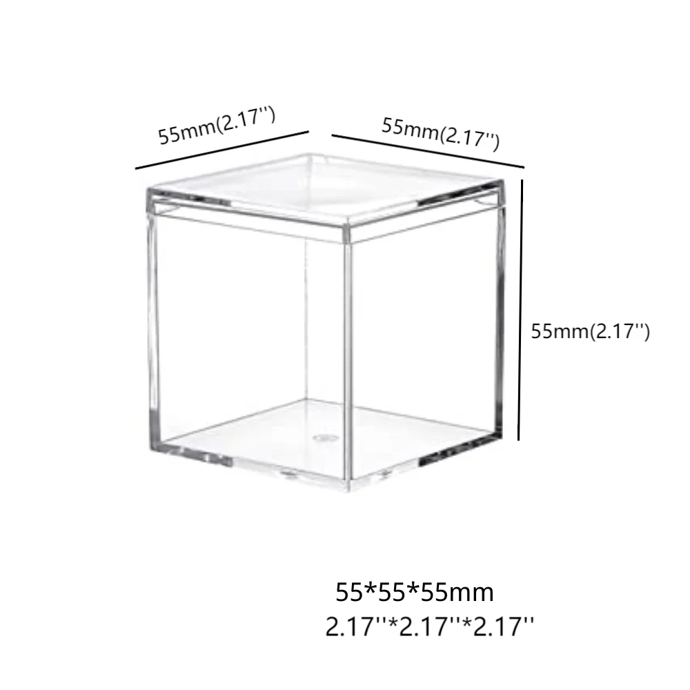 NEW Storage Square Clear Mini Acrylic Candy Cube Box 55mm 2.16 Inches