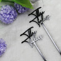 Custom Initial Drink Stirrer Black Acrylic Stir Sticks Personalized Acrylic Wedding Decor Drink Stirrer
