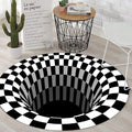 Modern 3D Optical Illusion Rug Geometric Pattern Polyester for Home Living Room and Bedroom Outdoor Machine-Made