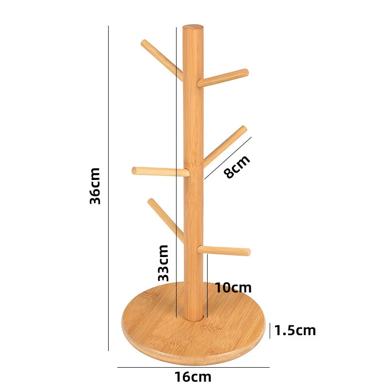 Bamboo Cup Rack Creative Drain Cup Simple Storage Rack Household Kitchen Storage Cup Rack Wooden Bamboo