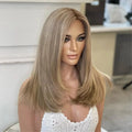 5x5 Silk Top Jewish Wig Cuticle Aligned 100% European Hair Blonde Glueless Silk Base Wig