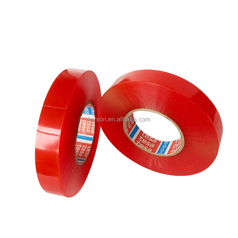 Tesa 4965 Acrylic Adhesive Double Sided Polyester Red Liner Adhesive Tape 4965 PET Film Tape