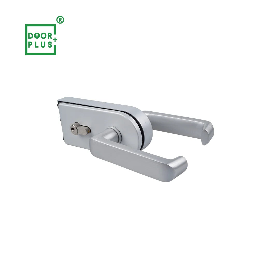 Doorpuls Modern Design Aluminum Alloy Glass Door Lock Sliding Bathroom Handle for Bedroom Hotel Kitchen Villa Mall Applications