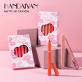 HANDAIYAN Lip Crayon Set 6 Colors Matte Lipstick Lipliner 2 in 1 Vegan Makeup Cosmetics Wholesale OEM