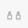 Ailmay Top Quality Real 925 Sterling Silver Geometric Design Shiny Zircon Earring for Women Girls Party Accessories Jewelry