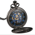 BOSHIYA Tourbillon Automatic Moonphase Mechanical Pocket Watch Silver Skeleton Dial Modern
