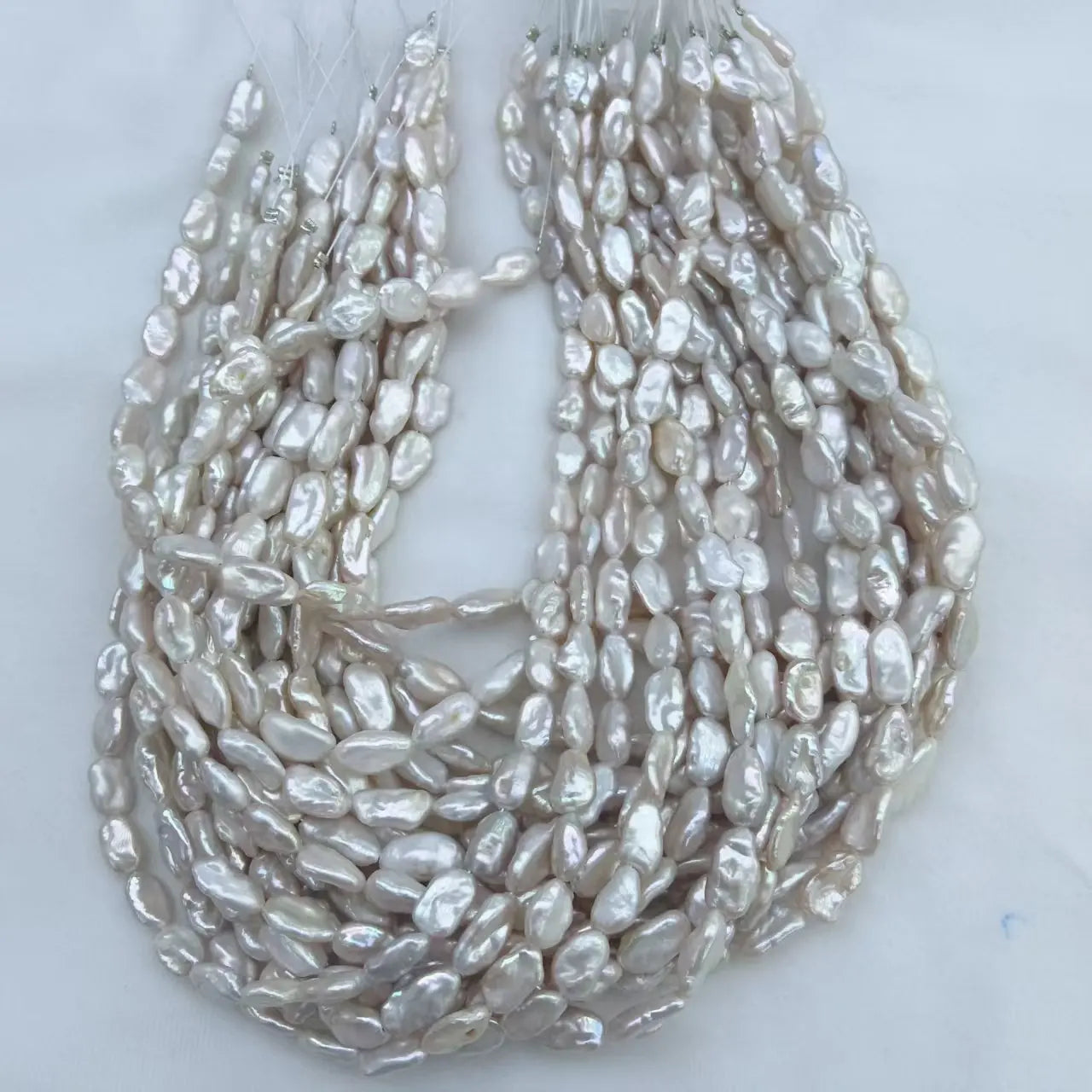 38 cm AAA Nature Freshwater Pearl StrandBIWA Keshi Baroque Wholesale Jewelry Findings Accessoriespearl Length 8x14 mm