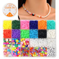 Girls Bracelet Kit DIY Handmade Clay Charms Poo Clay Fruit Beads 6mm Polymer Flat Beads with Letter Beads for Girls