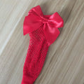 White Pink Red Black Summer Kids Fishnet Socks Female Women Girls Bow Lace Mesh Kids Girl Sock