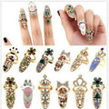 Cross Border Trendy Simple Diamond Rings Personalize Colorful Open Close Nail Rings for Women Girls