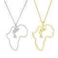 Custom Egyptian Queen Stainless Steel Africa Map Necklace Country Map Necklace Fashion Jewelry Necklaces for Gift