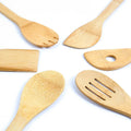 Eco-friendly Reusable Set of 6 Bamboo Spatula Spoon Tools Cutlery Set Travel Camping Biodegradable Utensils Set