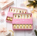 Wholesale 6pcs Christmas Spoon Set PVD Gold Plated 410 Stainless Steel Dessert Spoons with Metal Charms and Exquisite Gift Box