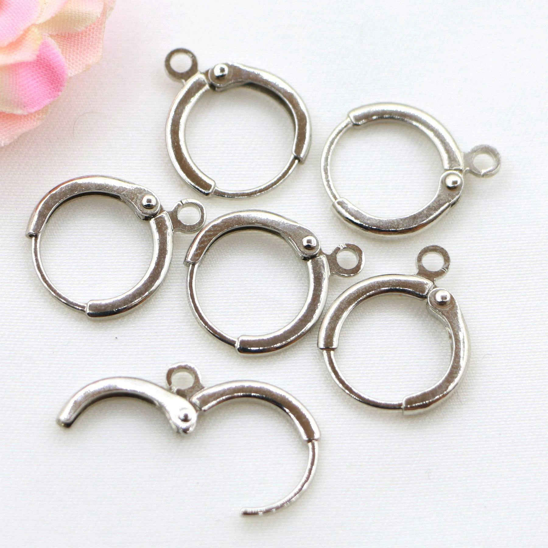 Free Sample Stainless Steel Jewelry Making Findings Gold Loops Leverback Earring Hooks Hoop Ear Wires Supplies for Earrings