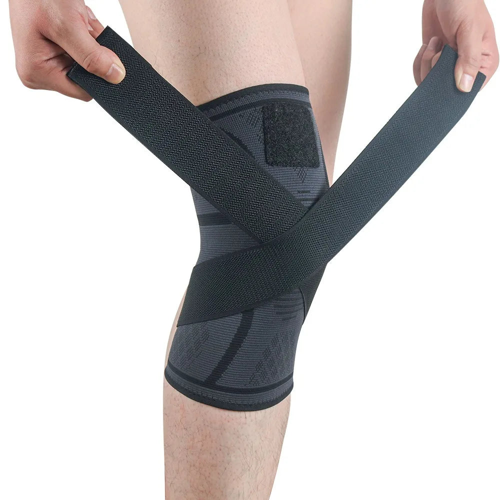 Elastic Knee Sleeve Adjustable Silicone Sports Bind Knee Brace