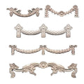 European Style Embellishments Unpainted Wood Carved Applique Onlay Door Furniture