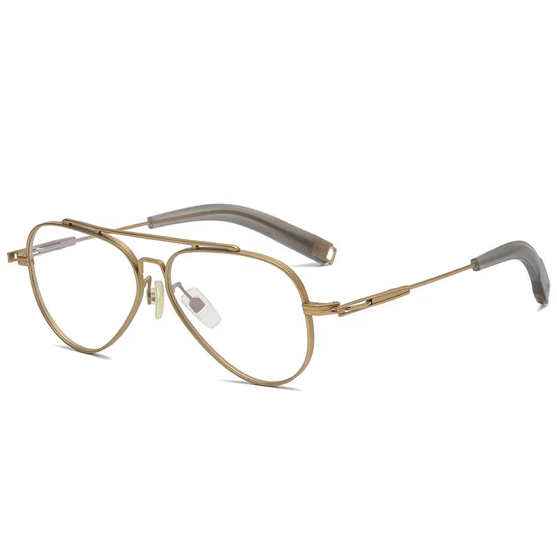 Titanium Metal Gold Eyeglass Eye Glasses Spectacle Frame for Men and Women