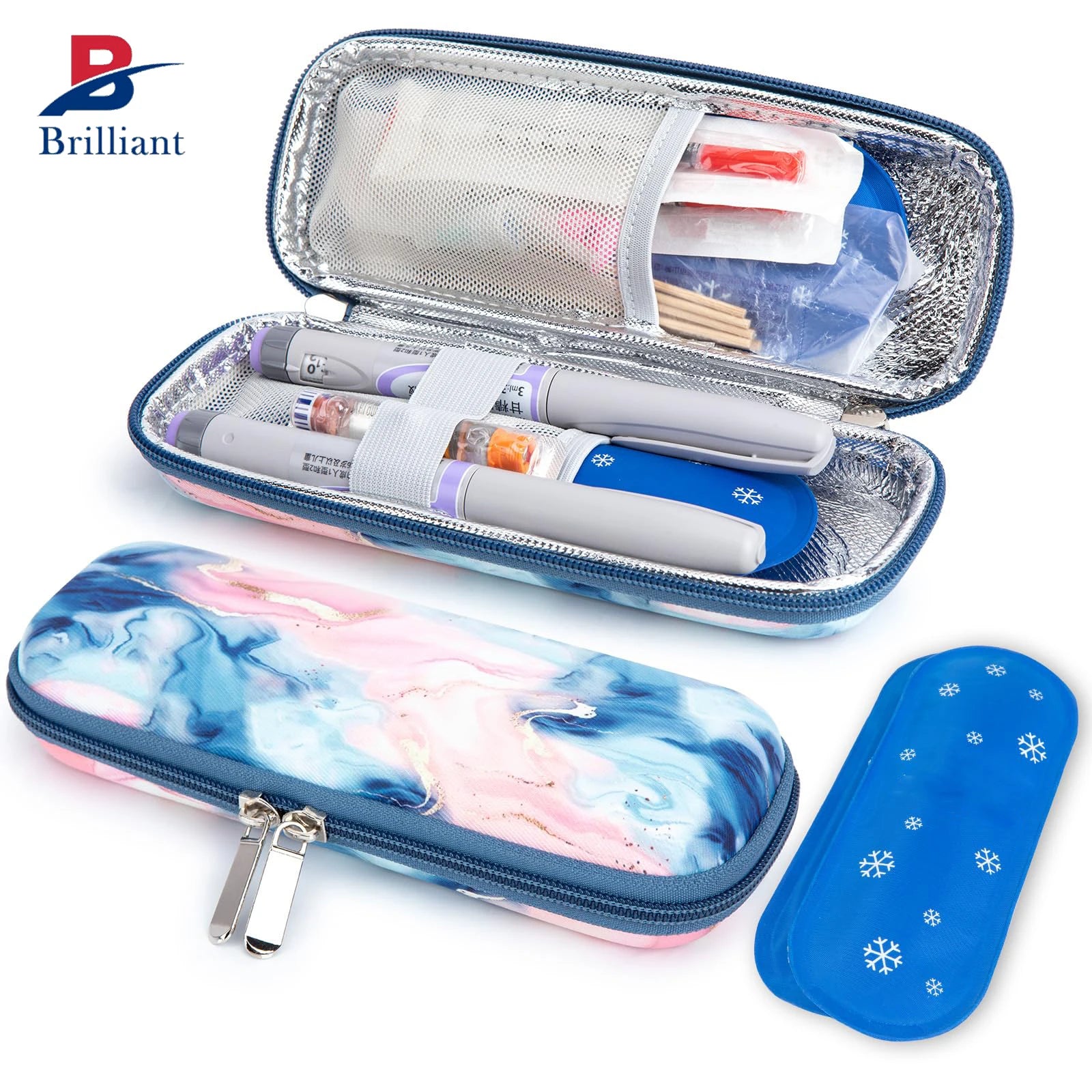Brilliant Manufacturer Custom Durable Dustproof EVA Insulin Pen Travel Cooler Case with Zipper Closure for Diabetes Management