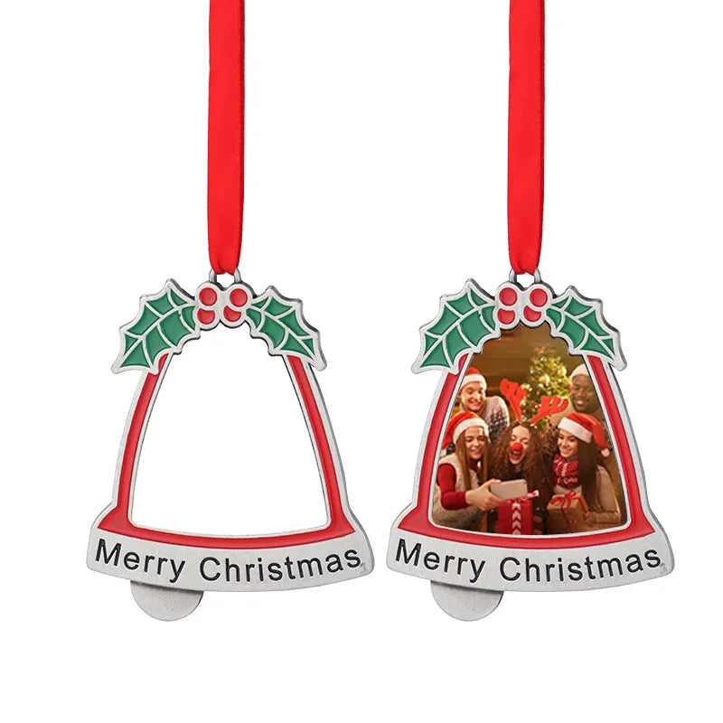 Wholesale Sublimation Blank Zinc Alloy Bell Christmas Ornaments