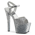 Silver Shiny High Heels 17 cm Banquet Super High Heels T-stage Model Show High Heels Fashion Pole Dance Summer Large Sandals