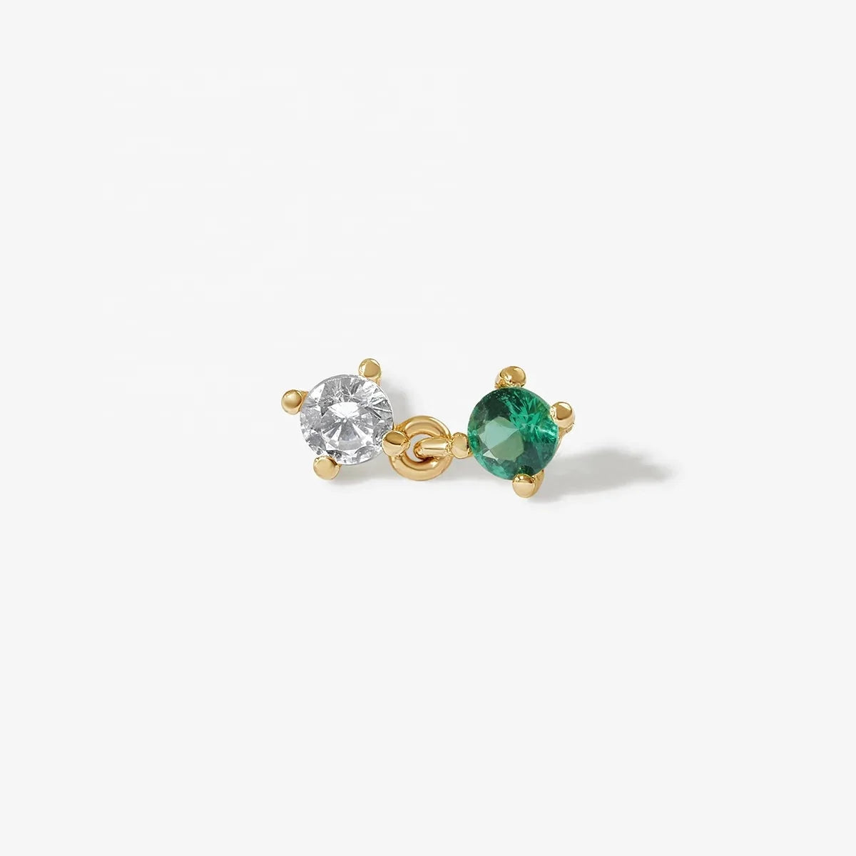 LOZRUNVE Sterling Silver 925 Trending Colored Cubic Zirconia Piercing Threaded Earring Jewelry 18k Gold