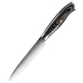 Japanese Damascus Utility Knife 5 Inch Ultra Sharp Kitchen Petty Knife with 67 Layers Pakka Wood Handle
