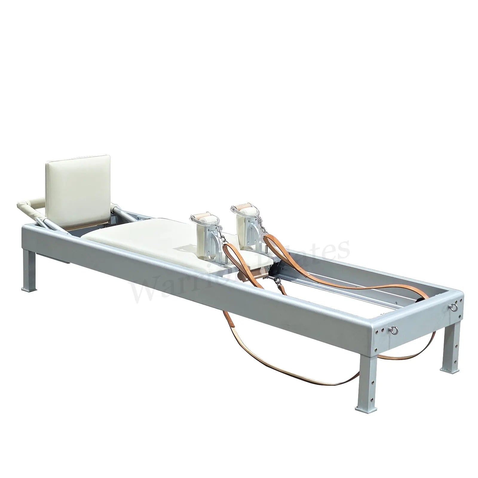 Classic Pilates Reformer Wood Handles Natural Leather Straps Classic Pilates Aluminum Reformer