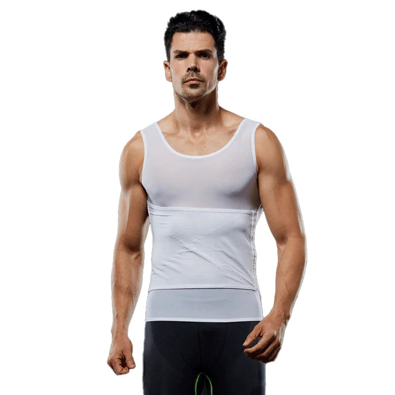 HS026 Seamless Summer Shapewear Breathable Tight-Fit Tummy Control Tank Top for Men