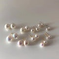 Personality Women Jewelry 6Mm -14Mm Round Natural Pearl Earring Geometric White Pearl Stud Earring for Girl