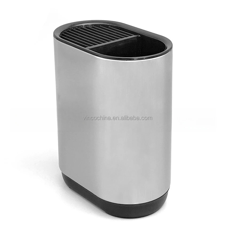 Stainless Steel Universal Block Holder Container Versatile Tableware Rack Storage Bucket Stand for Knives Cutlery Utensils Set