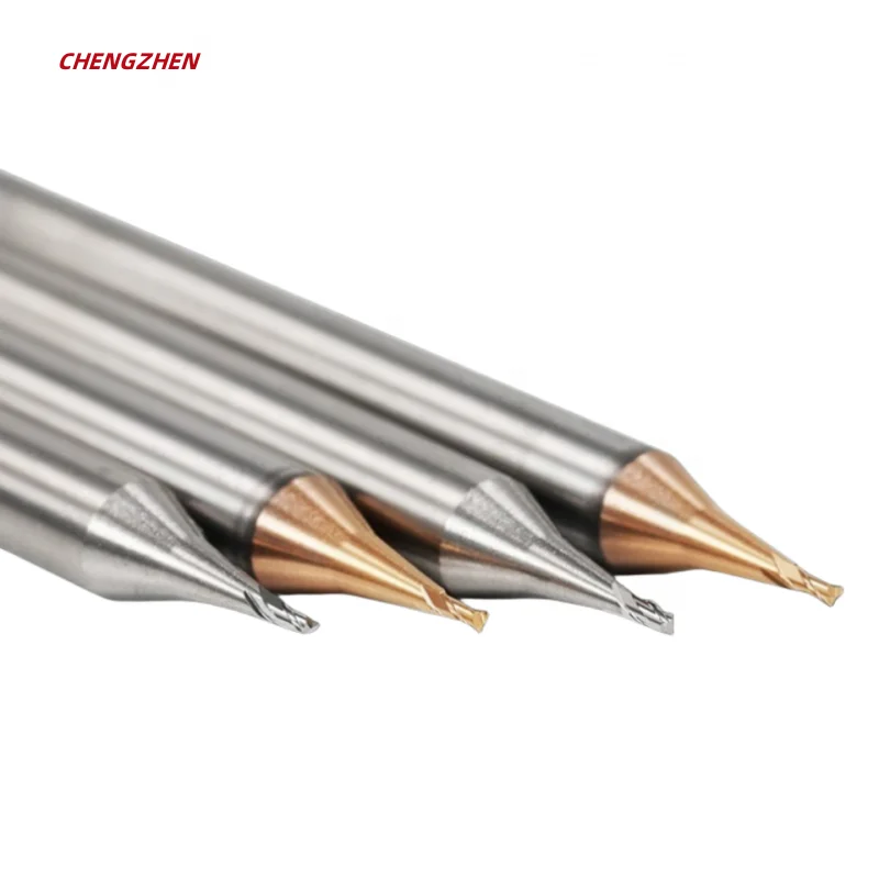 CHENGZHEN HRC55 2-Flute Micro Milling Cutter - High Speed Precision AlTiN Tungsten Carbide - 3C/Watch Micro CNC Tool RoHS