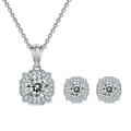 Hot 2Ct 3 Ct Moissanite Earrings Studs 6.5 Necklace With Certificate 925 Sterling Silver Jewelry Sets for Women Jewelry Gift