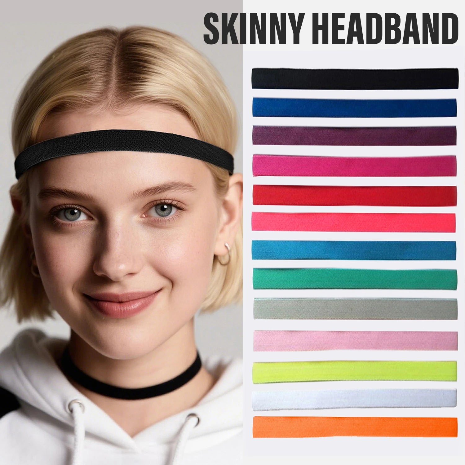 Hot Selling Unisex Thin Silicone Strip Headband Custom Skinny Sport Elastic Band with Non-Slip Grip for Football Dry Damping
