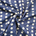 Woven Eco-Friendly Summer Lightweight Girl Kids Denim Blue 10 Poly 90 Cotton White Daisy Embroidery Fabric for Dress