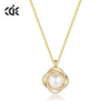 CDE YN0958 Minimalist Silver Jewelry 925 Silver Nstural Freshwater Pearl Necklace for Women 14K Gold Fresh Water Pearl Necklace