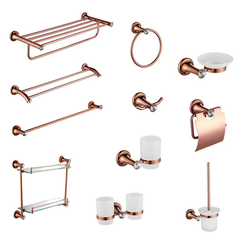 Luxury Classic 12-piece Square Metal Eco-Friendly Portable Modern Bathroom Accessory Sets