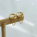 Trending Products 2023 New Arrivals Non Perforated Stainless Steel With Chain Charm Ear Clips Earrings for Women