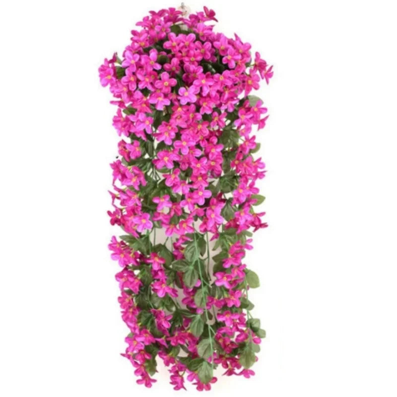 Artificial Hanging Ivy Orchid Bunch Hanging Plants Orchid Flower Bouquet Violet Flower Garland Silk Bunch for Wedding Home Decor
