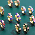 Retro Hipster Hoop Ear Buckle Color High End Enamel Flower Pattern Hoop Earrings Fashion Enamel Earrings for Women